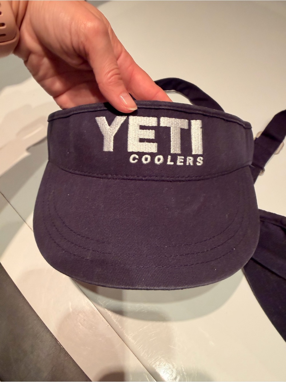 Pair of Yeti Visors Navy Blue and White - Picture 4 of 4